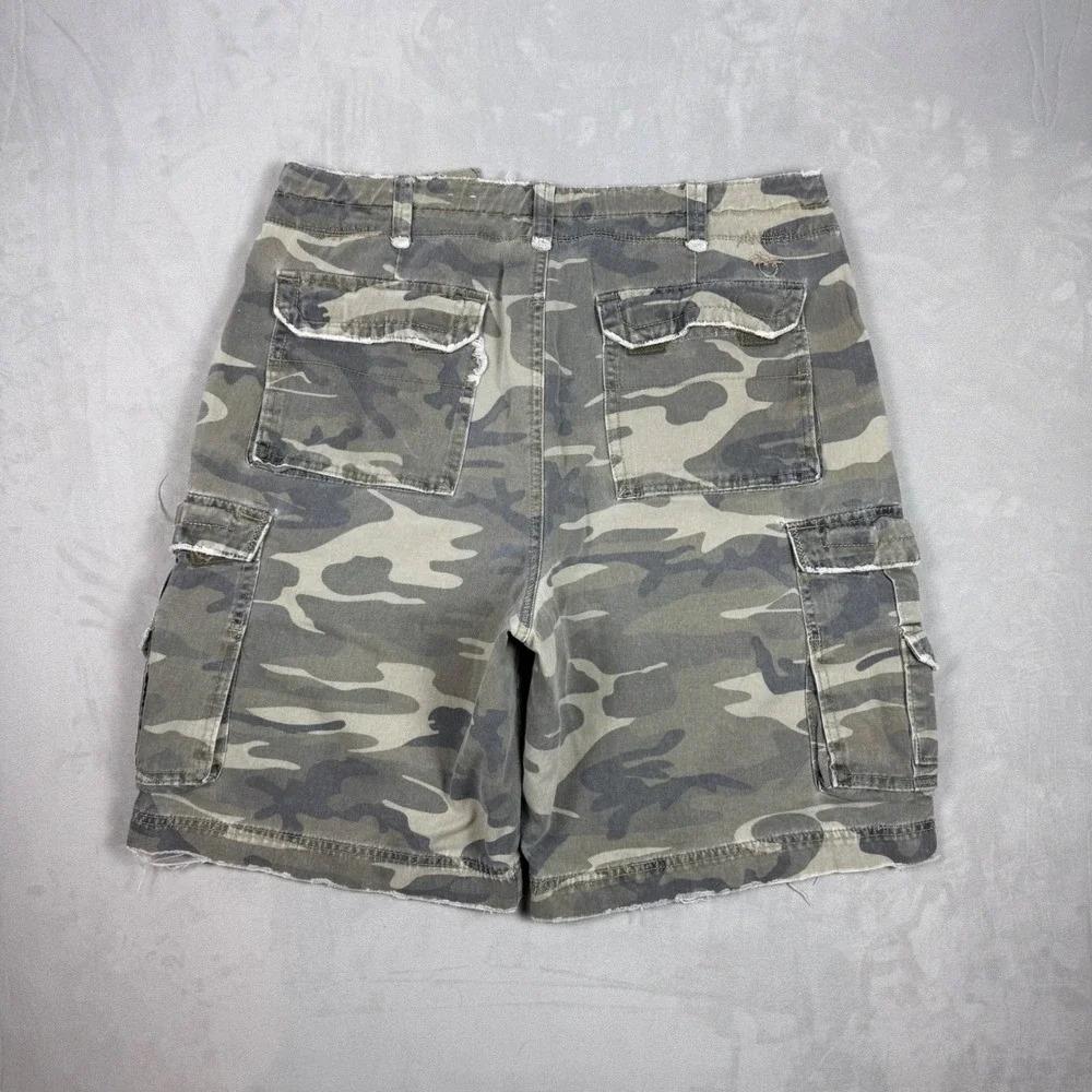 Y2K Mens Unionbay Camo Cargo Shorts Distressed Skate Utility 34